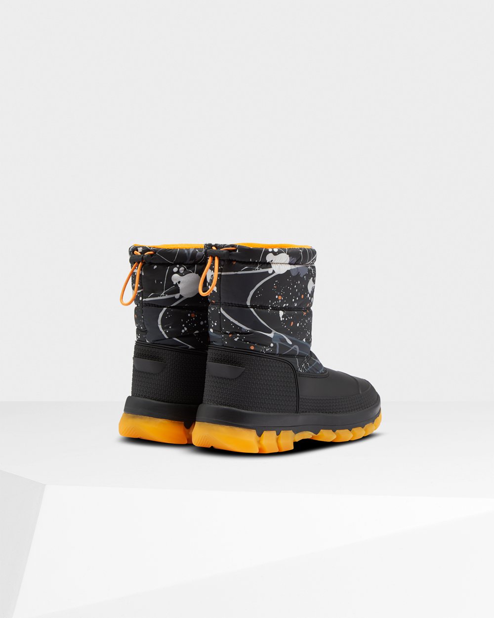 Botas De Nieve Hunter Mujer Gris Negras Original Printed Insulated Short 371906-POB